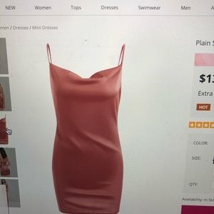 Pink Satin Slip Dress from Zaful
